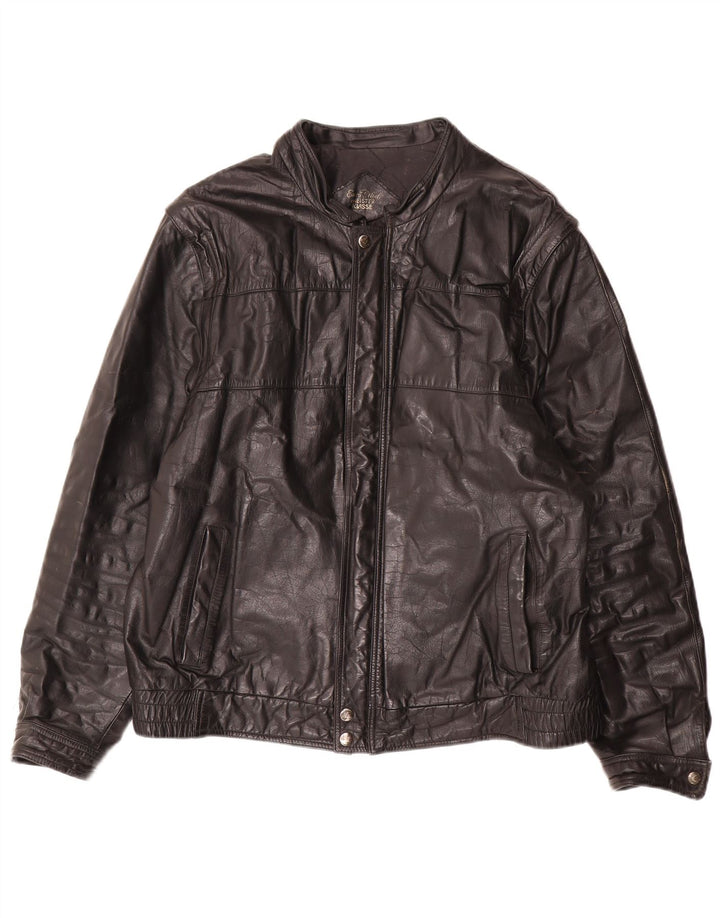 veste en cuir homme vintage UK 40 Grand cuir noir