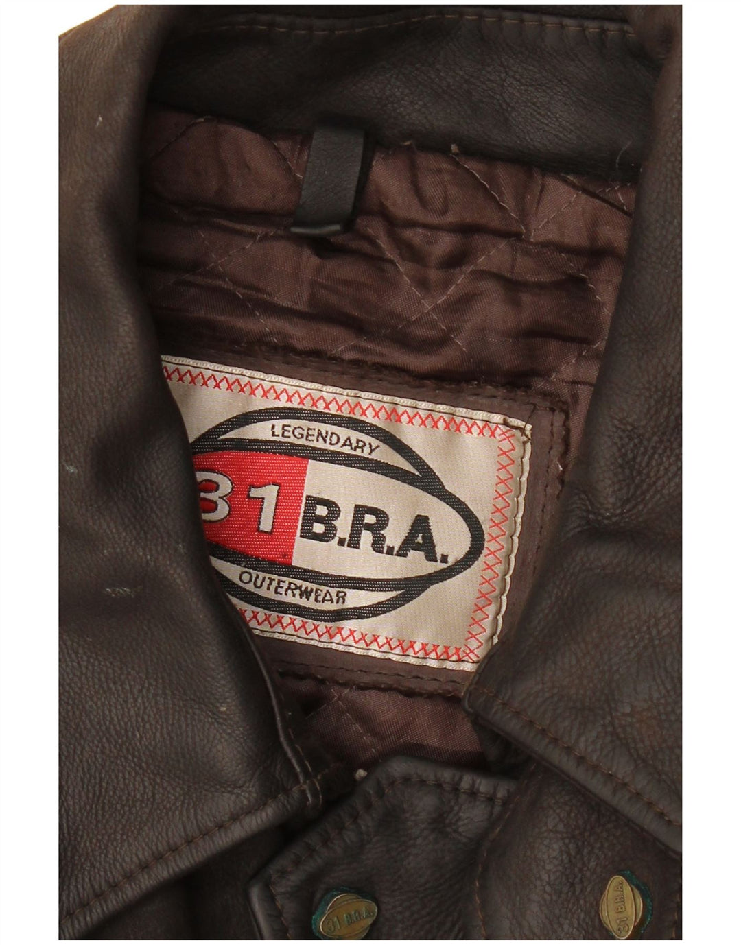 VINTAGE Veste en cuir homme UK 42 XL Marron