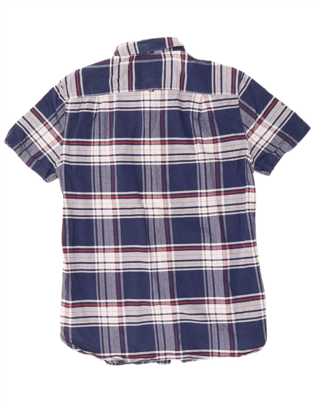 SUPERDRY Chemise à Manches Courtes Homme Bleu Marine Moyen Carreaux Coton