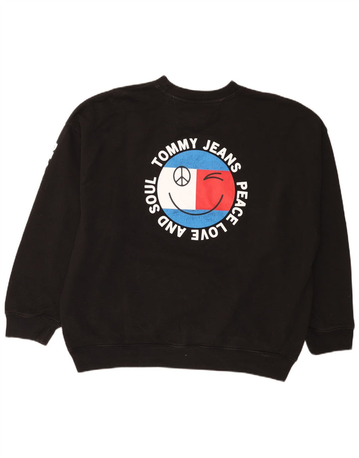 Tommy Hilfiger Sweat-shirt graphique pour homme en coton noir Taille L