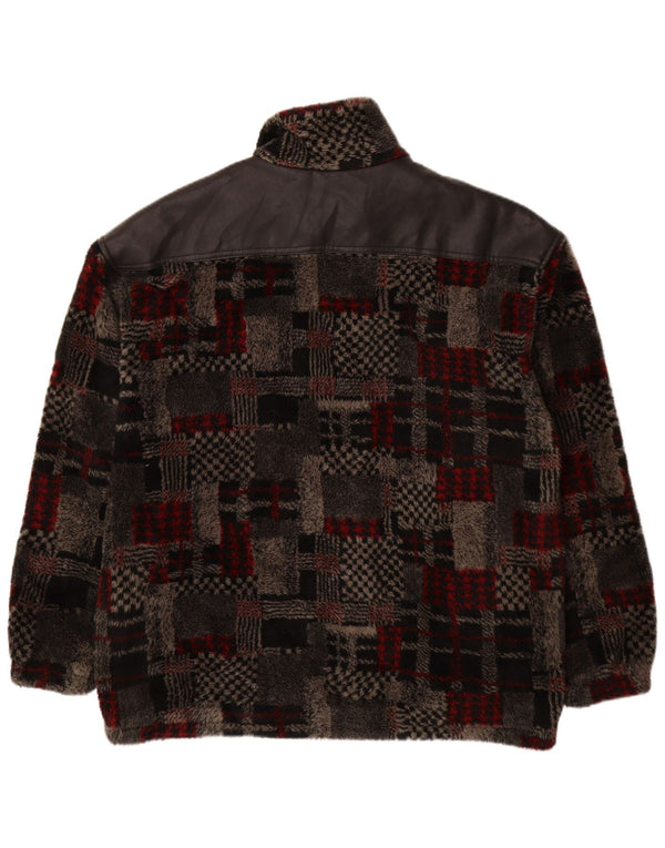 VINTAGE Veste polaire homme UK 44 2XL Gris Patchwork