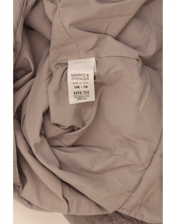 Marks & Spencer Veste blazer à manches courtes et 2 boutons pour femme UK 16 Large Gris