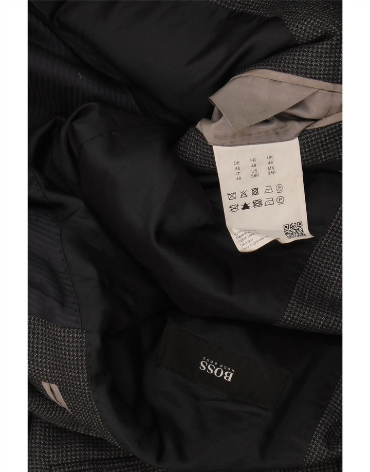 Hugo Boss Veste blazer à 2 boutons pour homme EU 48 Gris moyen Laine