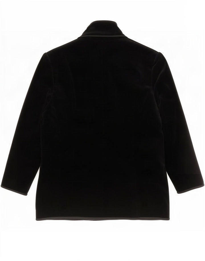 Resi Hammerer Veste blazer ouverte en velours pour femme EU 40 Coton noir moyen