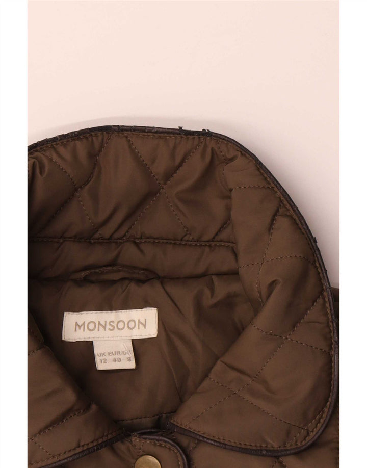 Monsoon Veste matelassée pour femme UK 12 Polyester kaki moyen