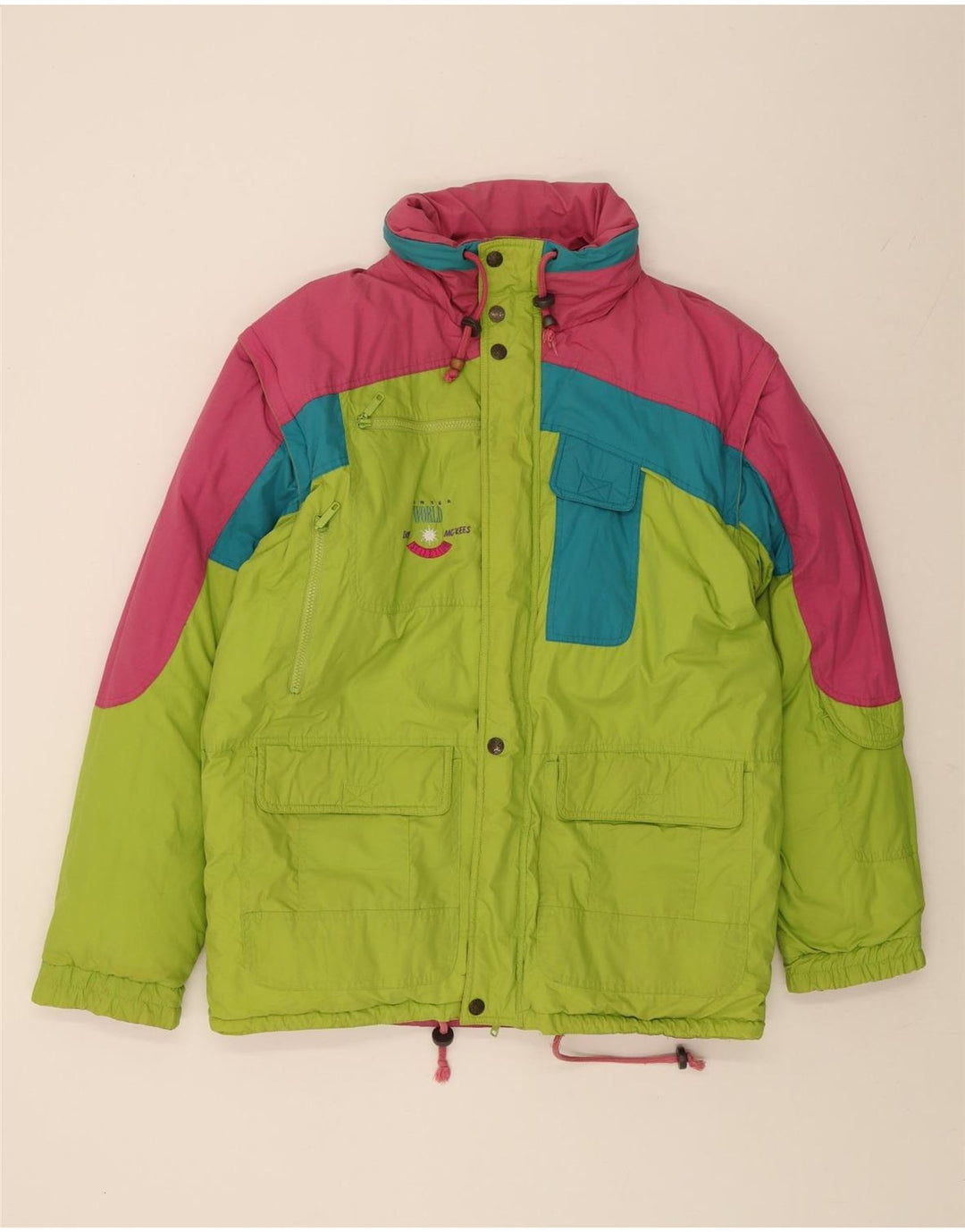 MC Kee's Veste de ski pour homme UK 40 Large Vert Colorblock Polyester