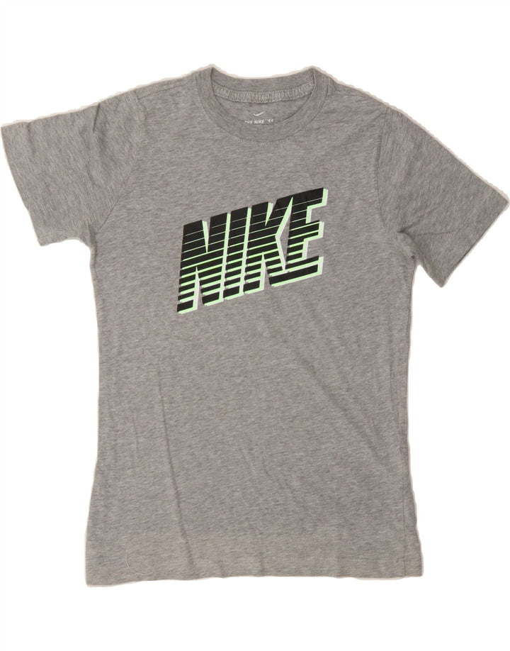 NIKE Boys Graphic T-Shirt Top 10-11 Years Medium Grey Cotton Vintage Nike and Second-Hand Nike from Messina Hembry 