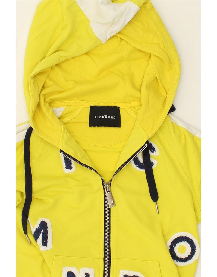 RICHMOND Boys Graphic Zip Hoodie Sweater 7-8 Years Yellow Cotton | Vintage Richmond | Thrift | Second-Hand Richmond | Used Clothing | Messina Hembry 
