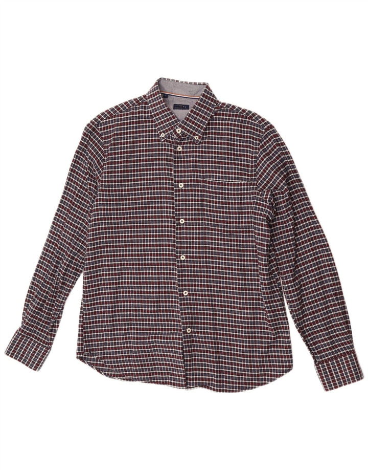 Chemise en flanelle à carreaux vintage pour hommes Grand coton à carreaux multicolore