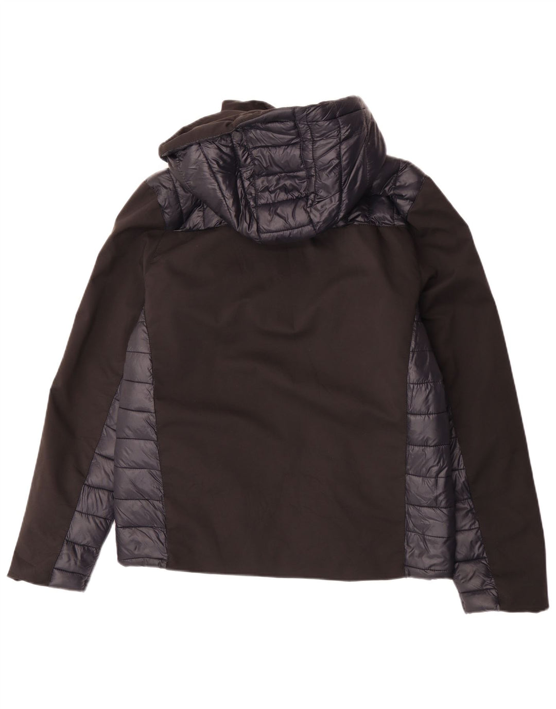 Brugi Veste matelassée à capuche pour homme UK 40 Large Noir Colorblock Polyester