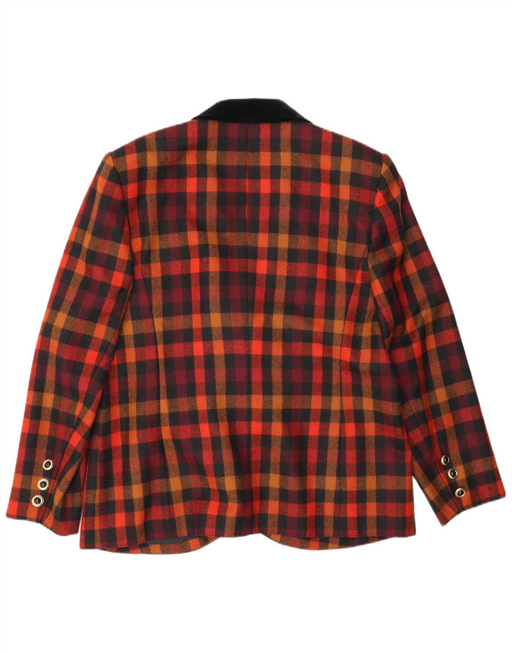 CLASSIC Veste Blazer Femme UK 16 Grand Vichy Multicolore