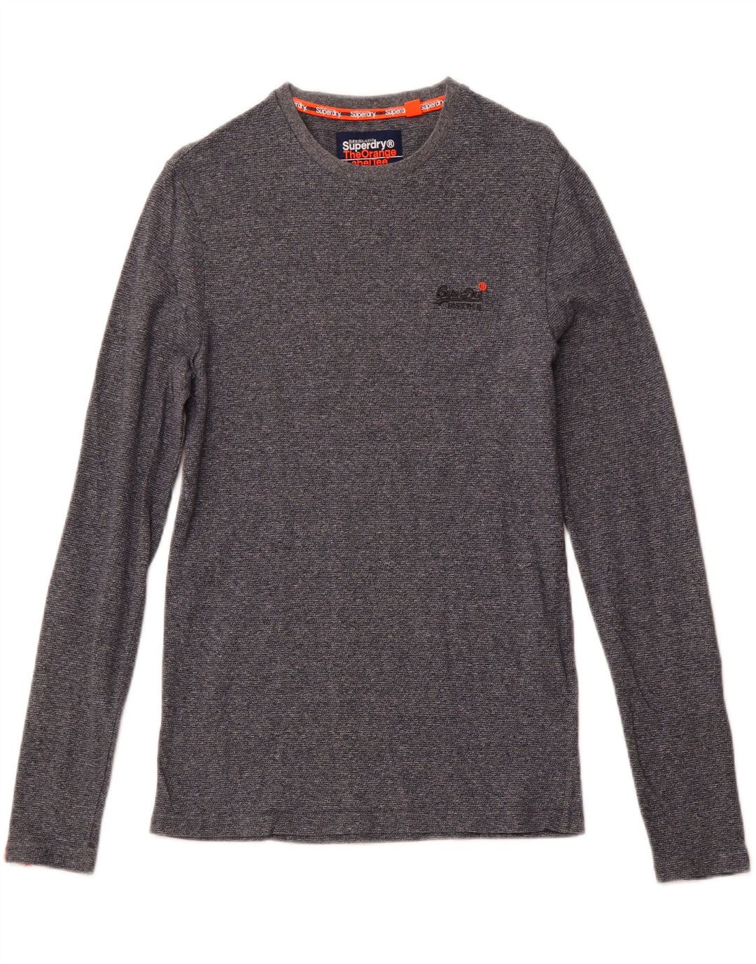 SUPERDRY Homme Top Manches Longues Petit Bleu Marine Moucheté Coton