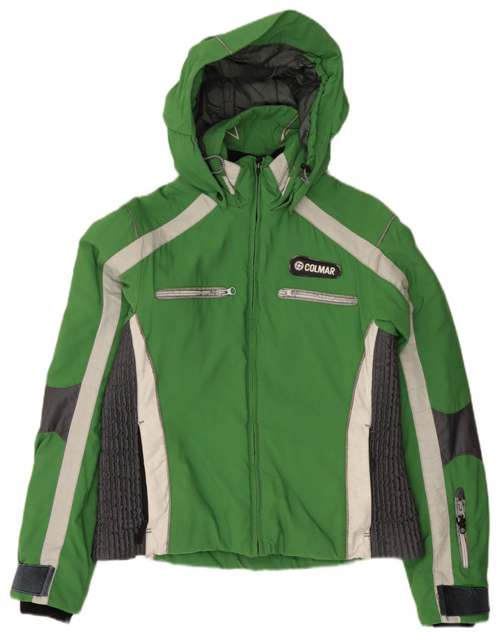 Colmar Veste de ski à capuche pour femme IT 46 Large Vert Colourblock