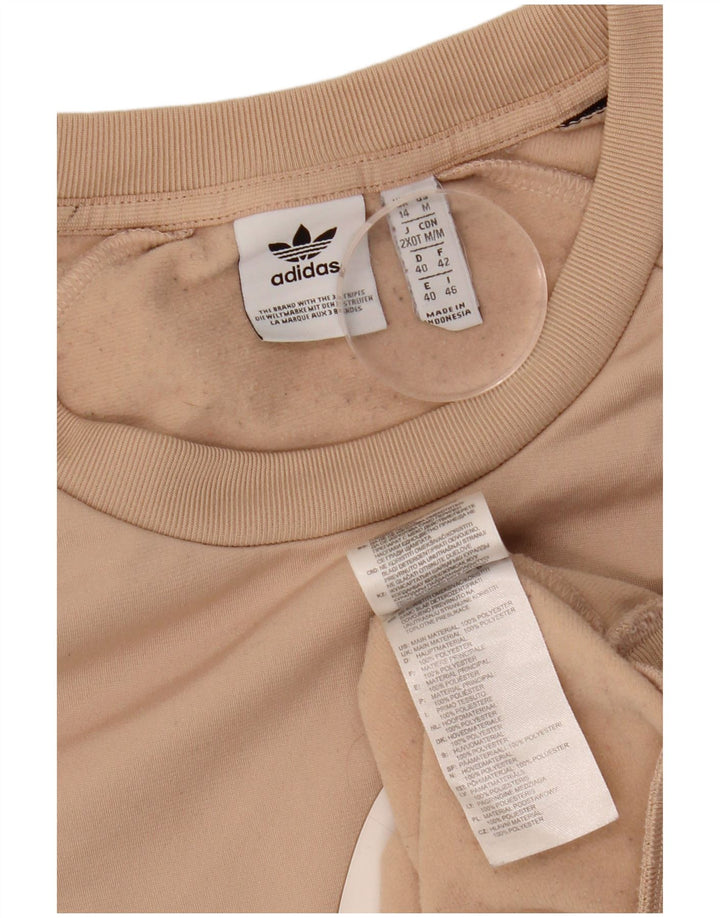 Adidas Sweat-shirt graphique pour femme UK 14 Large Beige Polyester