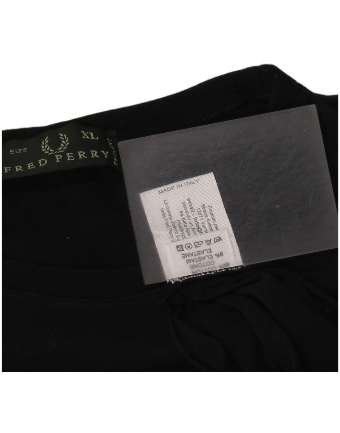 FRED PERRY Haut Homme Manches Longues XL Noir Coton