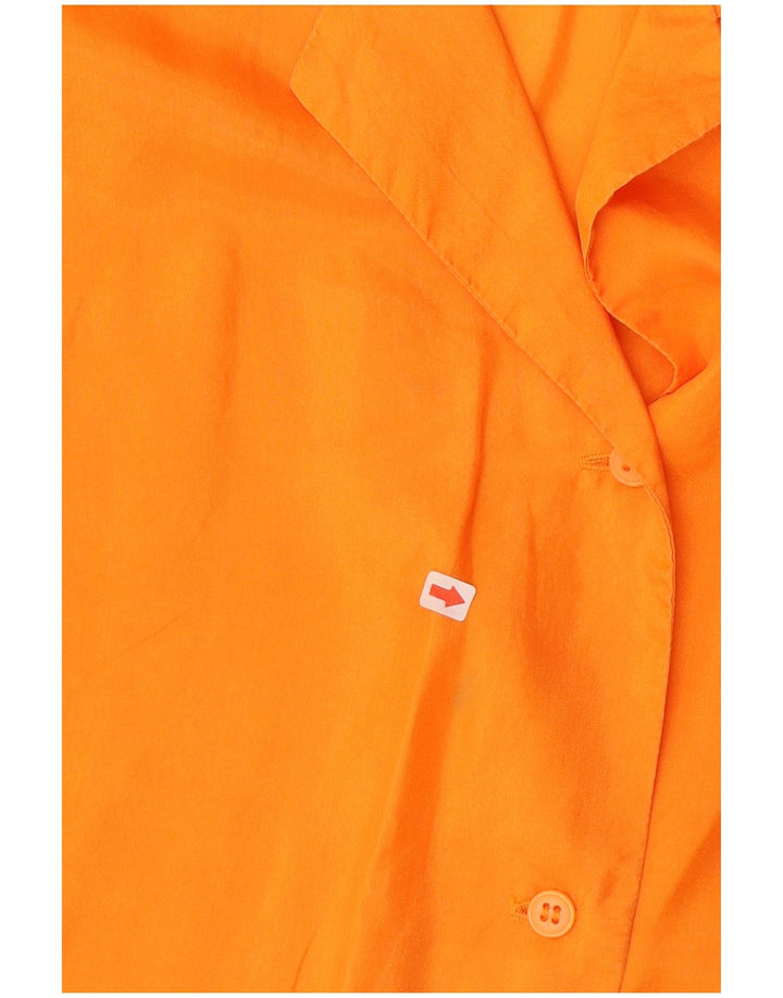 vintage Femme Chemise sans manches Blouse UK 14 Orange Moyen