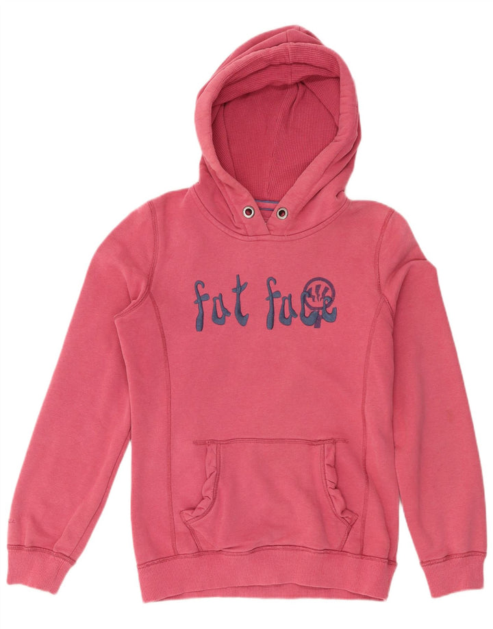 Fat Face Pull à capuche graphique pour femme UK 12 Rose moyen