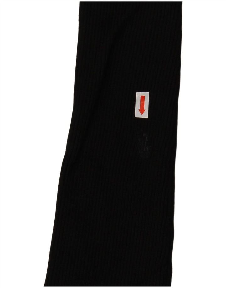 ZARA Pull court à col bateau pour femme UK 8 Small Noir Viscose