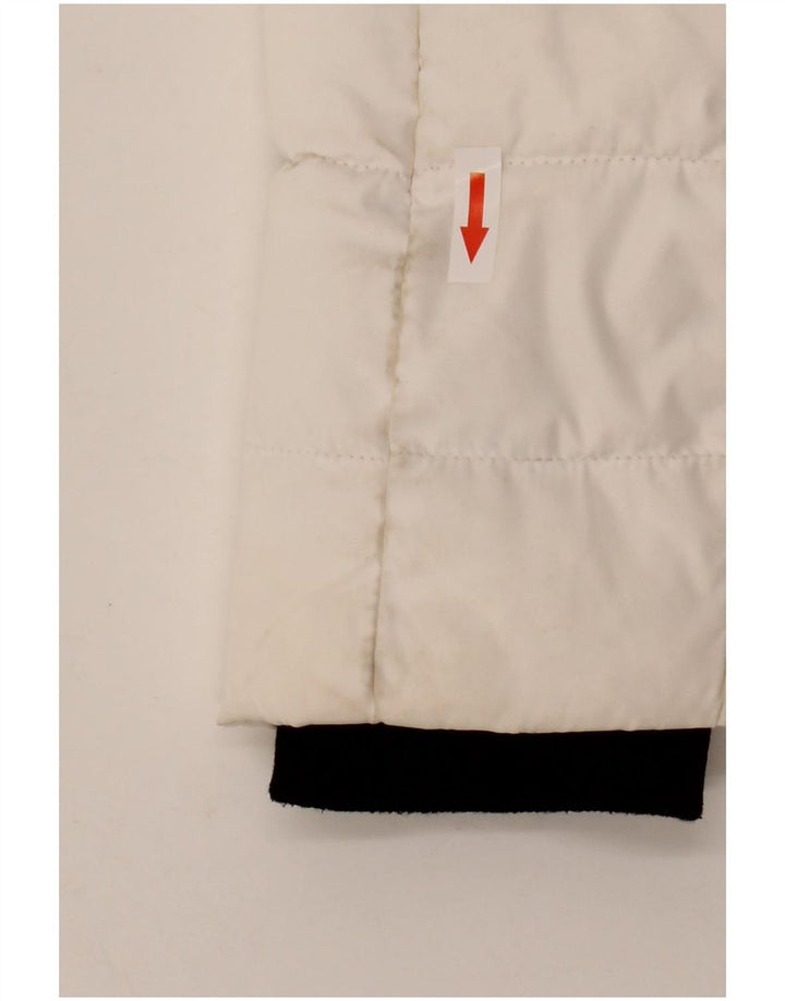Superdry Veste matelassée à capuche pour femme UK 14 Large Blanc Polyester