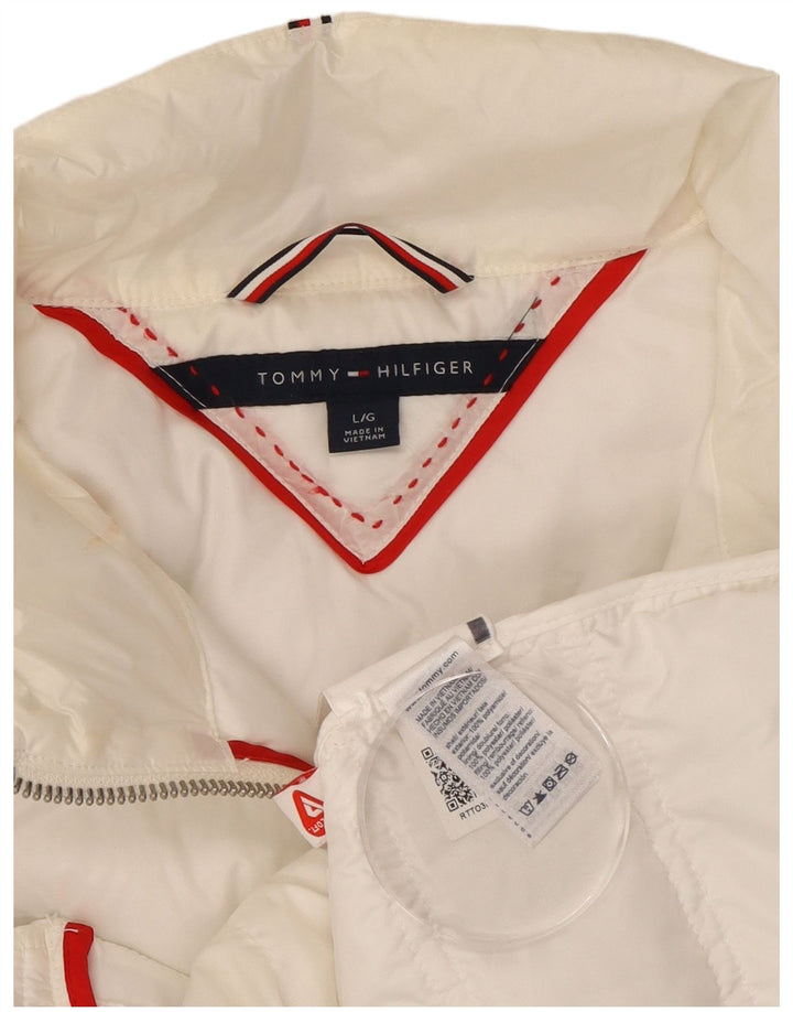 TOMMY HILFIGER Veste matelassée pour femme UK 16 Large Blanc Polyamide