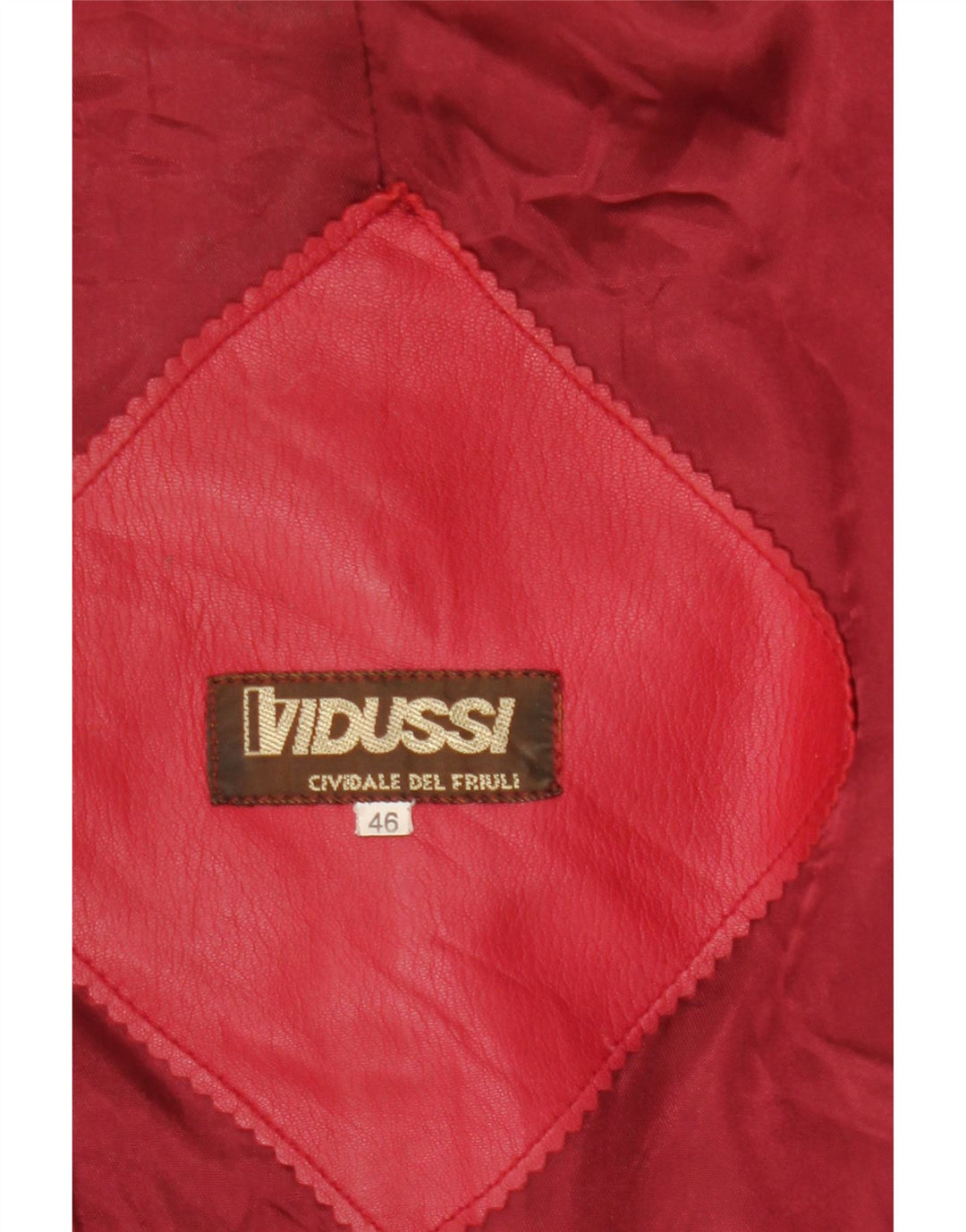 veste en cuir femme vintage IT 46 Grand Rouge
