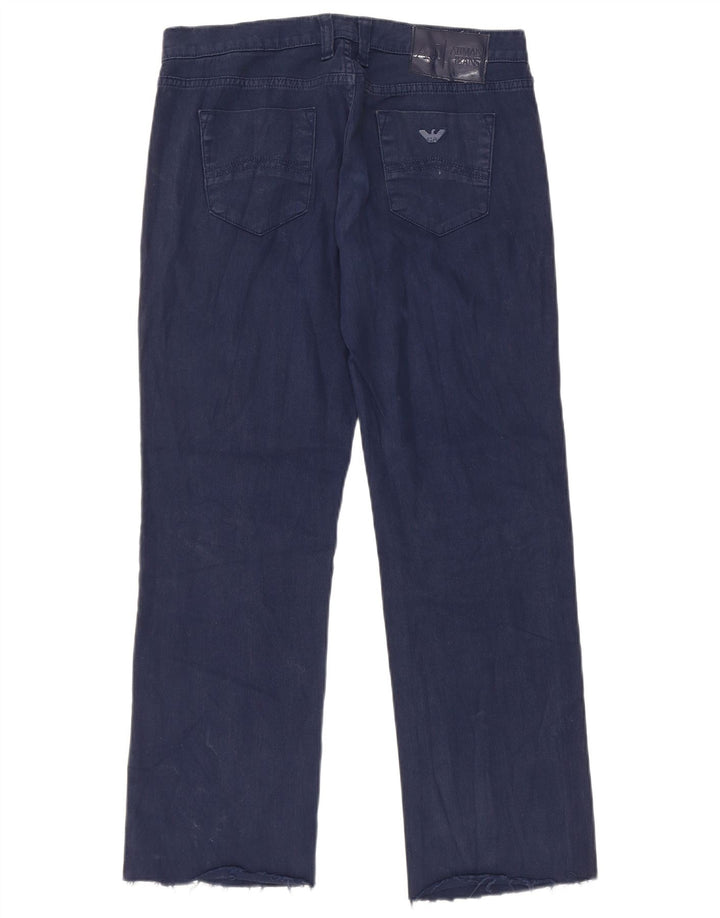Armani Femme Jean Droit W29 L27 Bleu Marine Coton