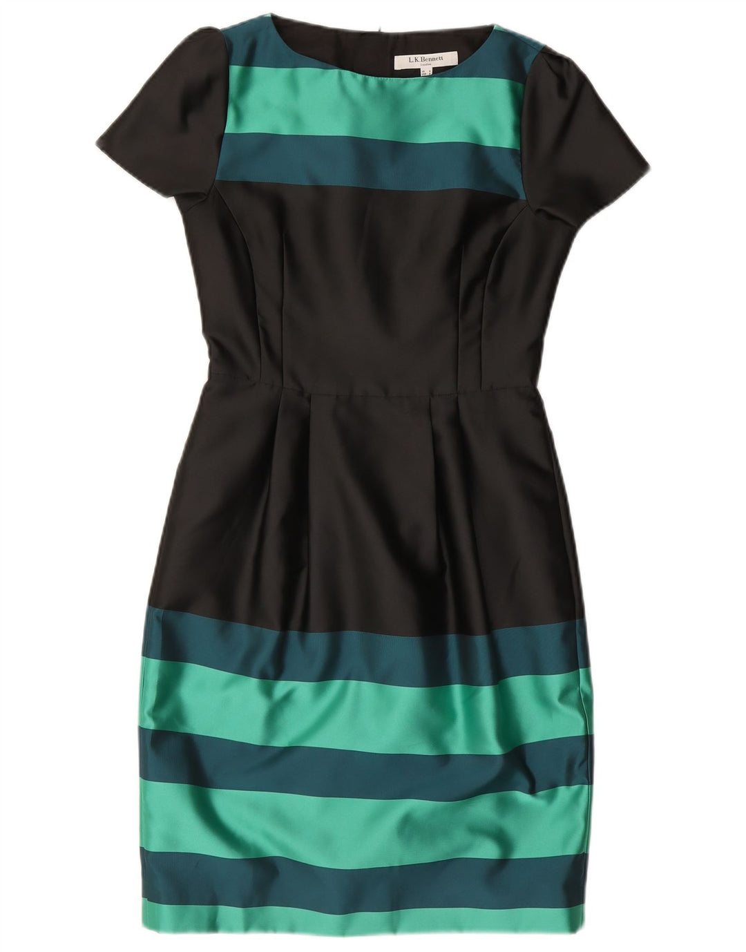 L.K. Bennett Robe fourreau pour femme UK 8 Petit Noir Colorblock Polyester
