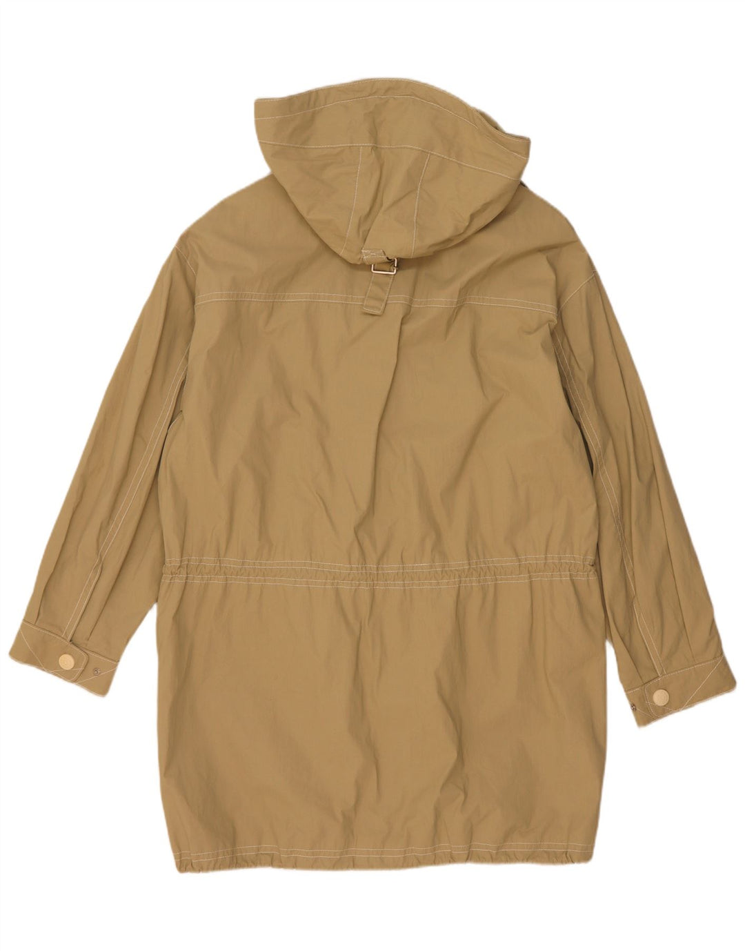 vintage Femme Capuche Oversize Parka Veste UK 8 Petit Coton Beige