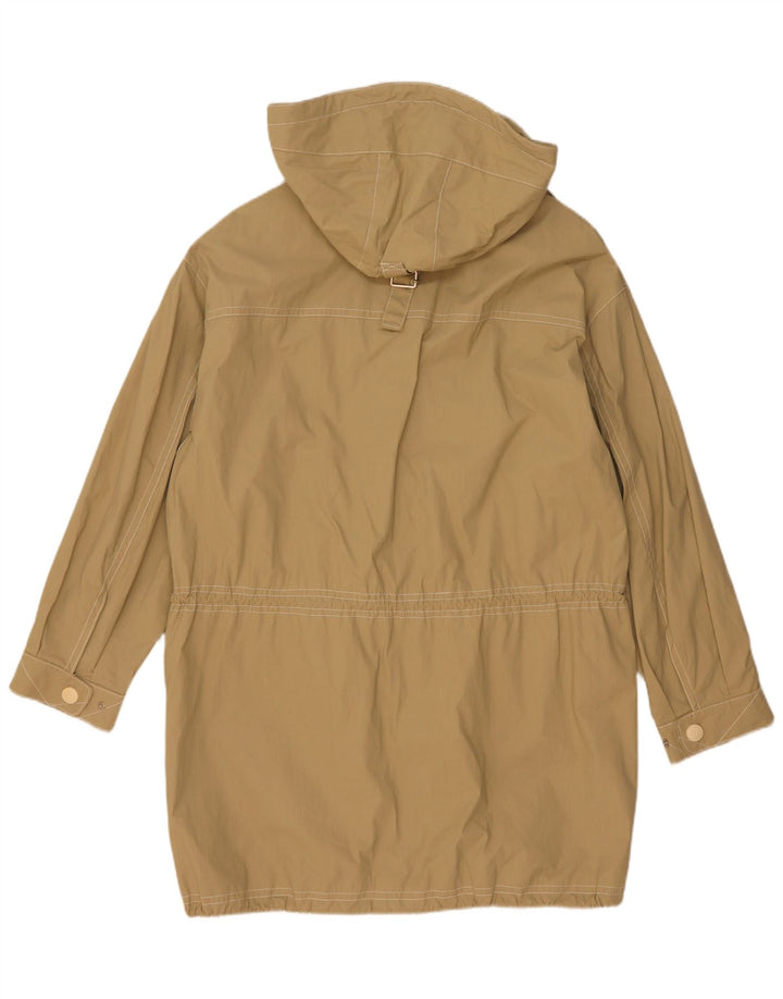 vintage Femme Capuche Oversize Parka Veste UK 8 Petit Coton Beige