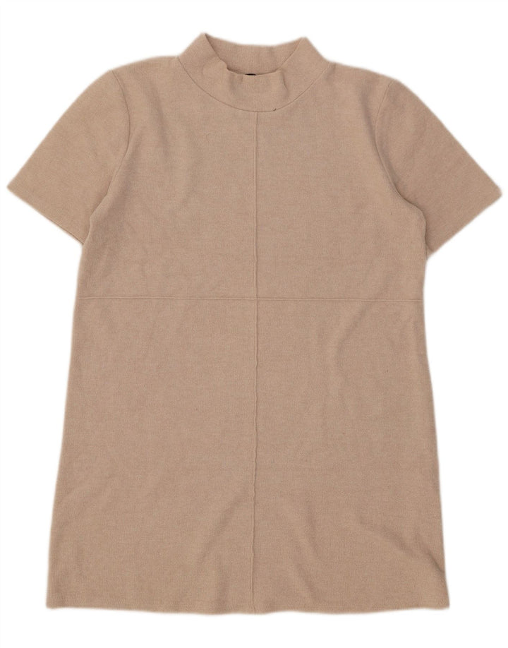 Zara Robe droite pour femme UK 16 Grand coton beige
