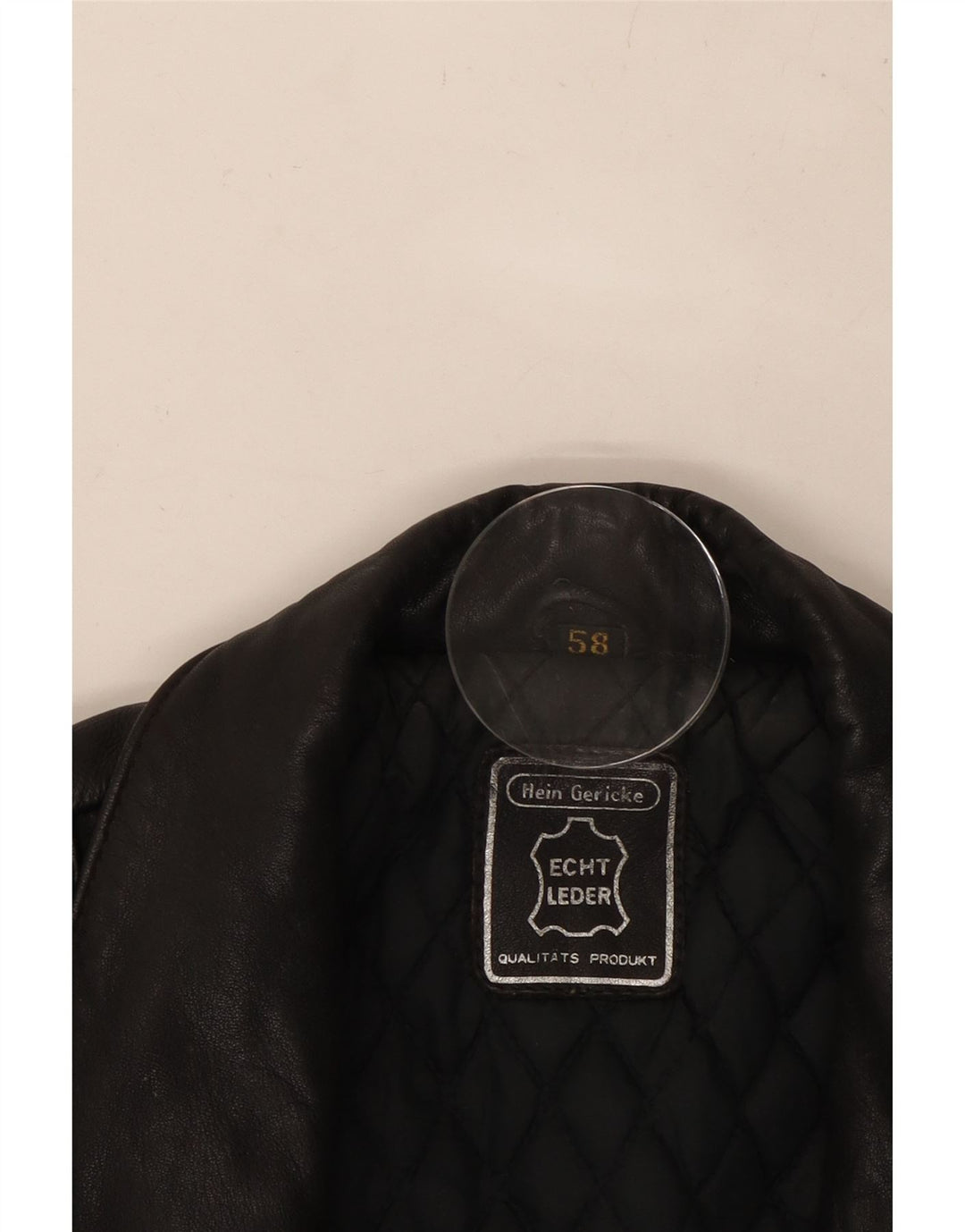 HEIN GERICKE Veste de motard en cuir pour homme UK 38 Cuir noir moyen