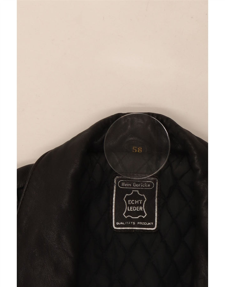 HEIN GERICKE Veste de motard en cuir pour homme UK 38 Cuir noir moyen
