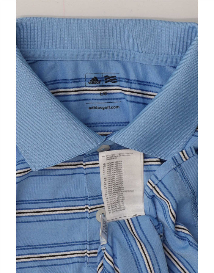 Adidas Polo Homme Grand Bleu Rayé Polyester