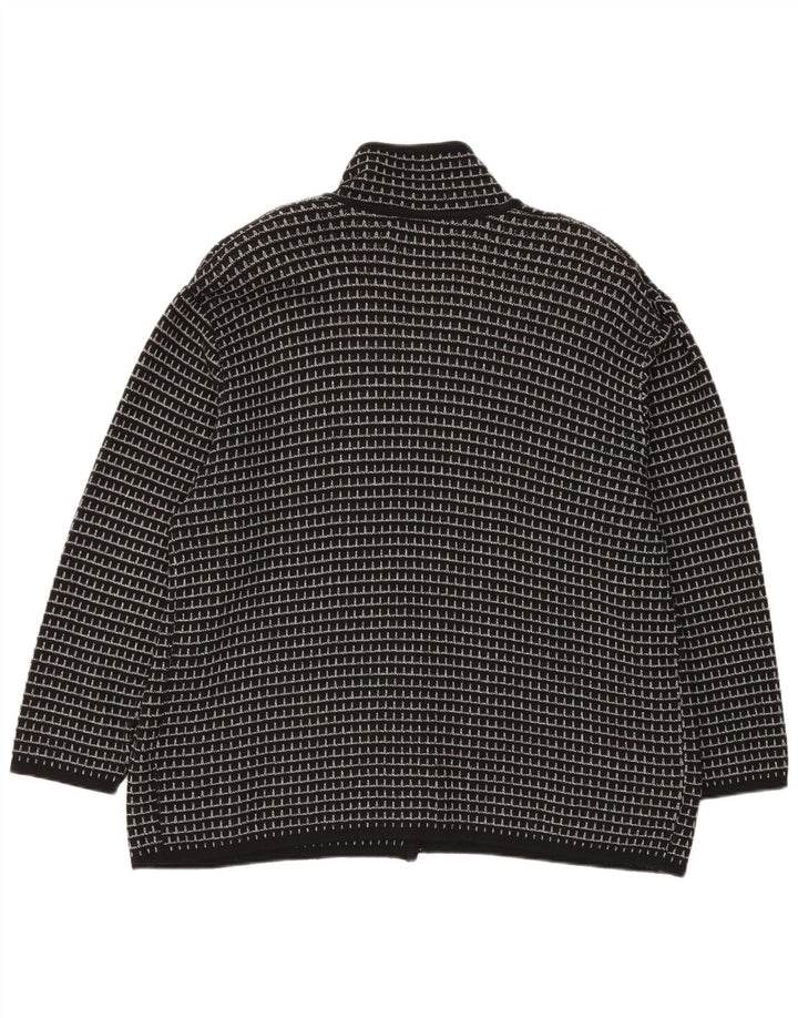 Settebello Cardigan Homme Pull XL Noir Carreaux Acrylique