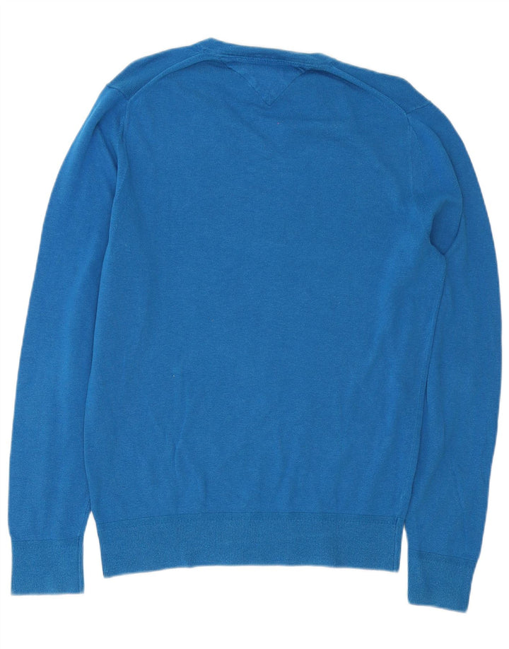Tommy Hilfiger Pull col V pour homme en coton bleu Taille S