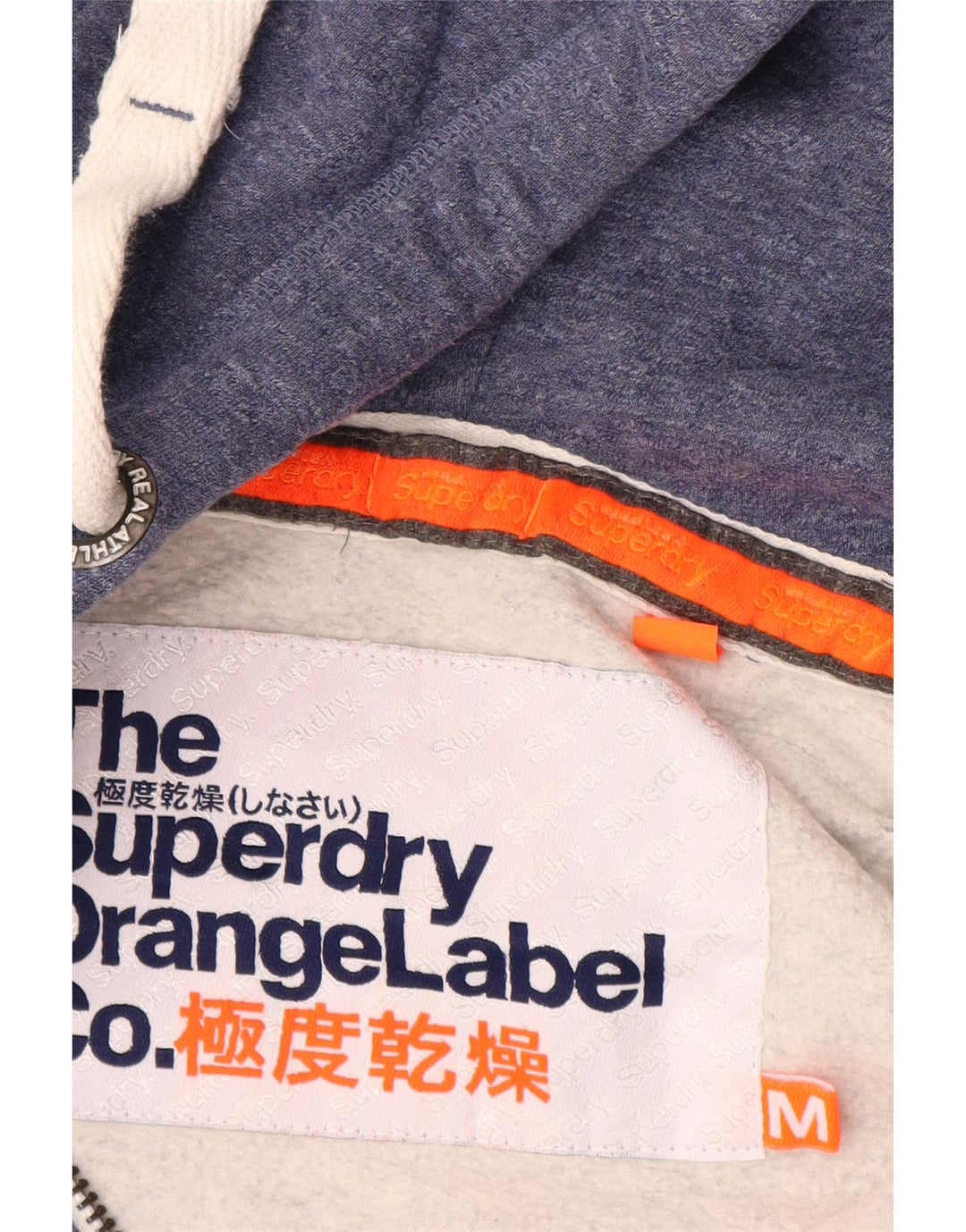 SUPERDRY Pull à Capuche Zippé Homme Bleu Moyen Coton
