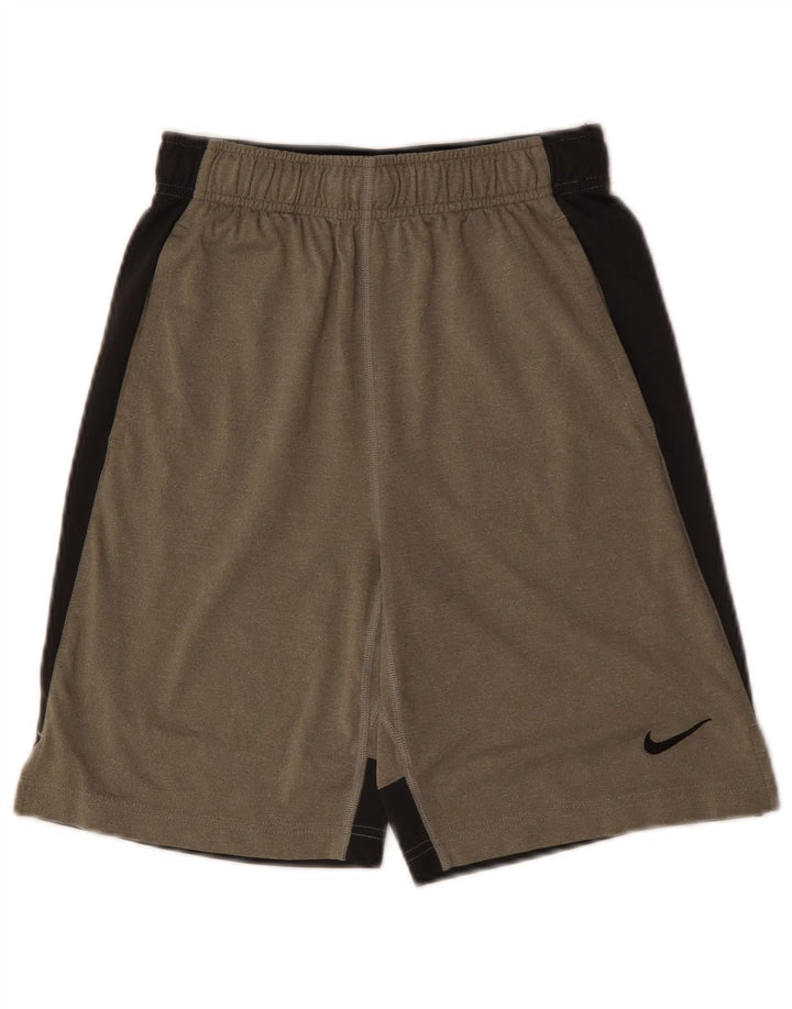 NIKE Short de sport Dri Fit pour garçon 12-13 ans - Grand color block gris