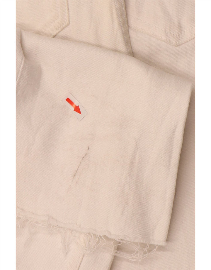 Zara Jean bootcut taille haute effet vieilli pour femme EU 34 2XS W24 L26 Blanc cassé