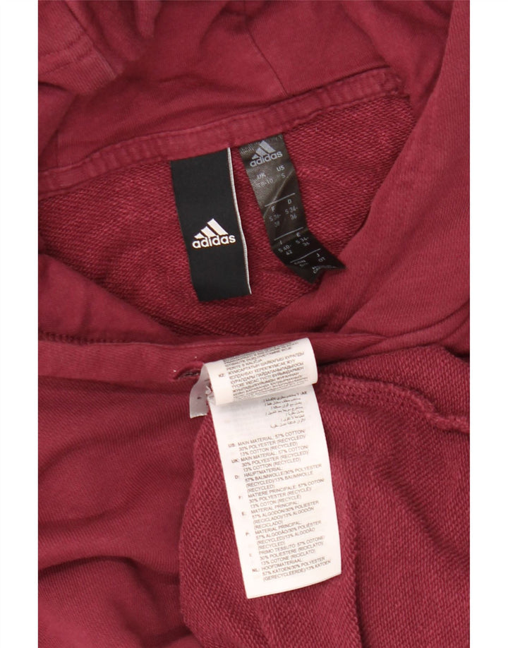 ADIDAS Pull à capuche surdimensionné pour femme UK 8/10 Petit Bordeaux