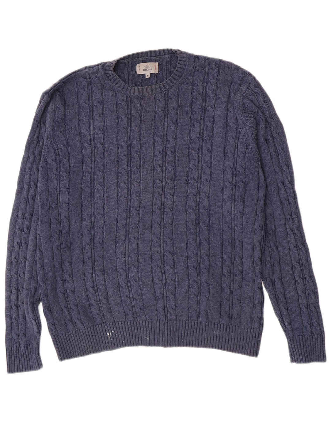 Marks & Spencer Pull à col rond coupe classique pour homme XL Bleu marine