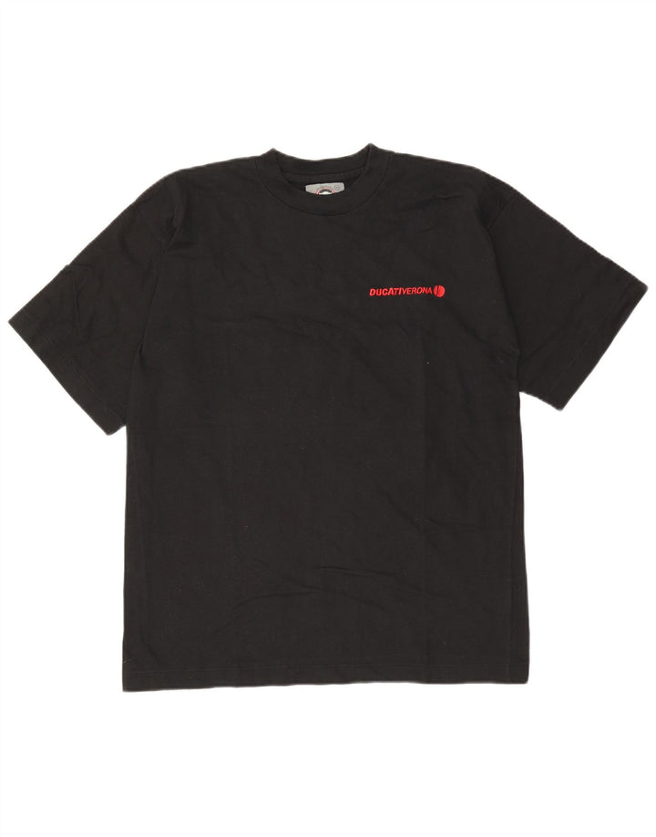 Ducati T-shirt graphique pour homme en coton noir moyen