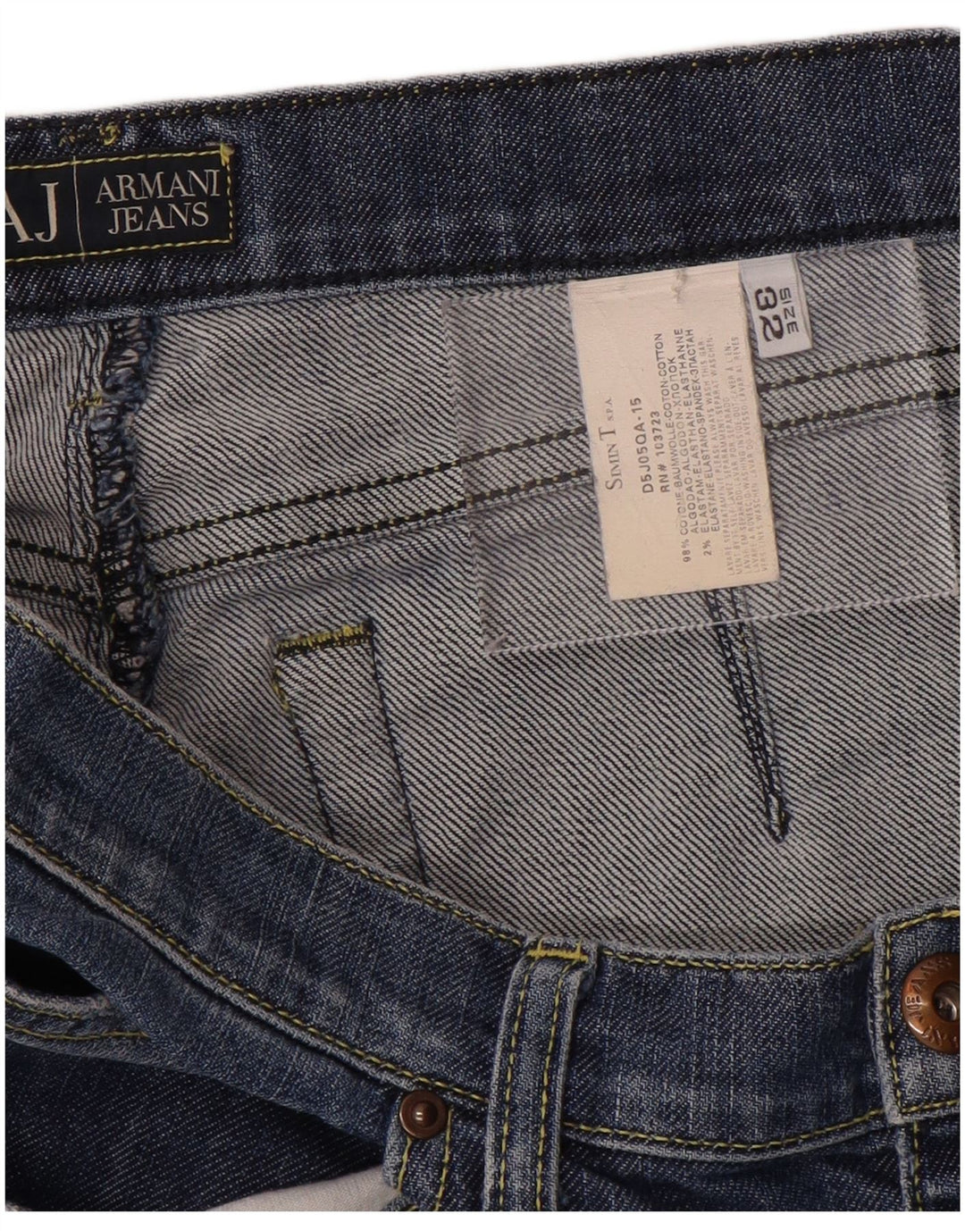 Armani Short en jean W32 en coton bleu moyen pour homme