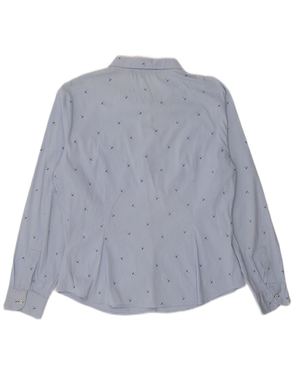 Zara Chemise à motif abstrait pour femme UK 18 XL Bleu