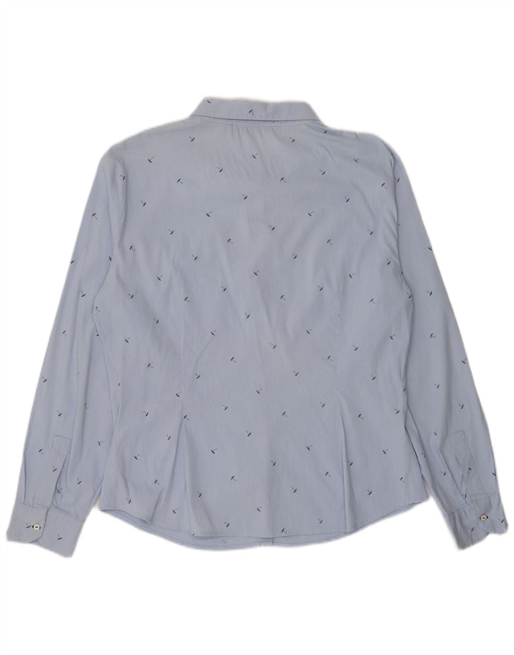 Zara Chemise à motif abstrait pour femme UK 18 XL Bleu