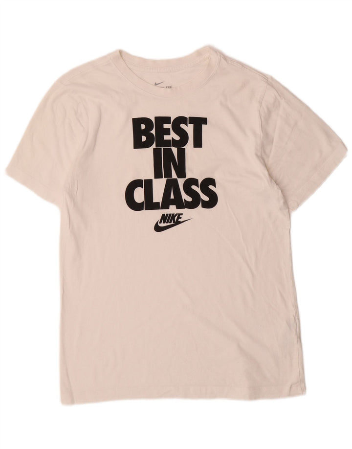 Nike T-shirt graphique pour homme en coton blanc moyen