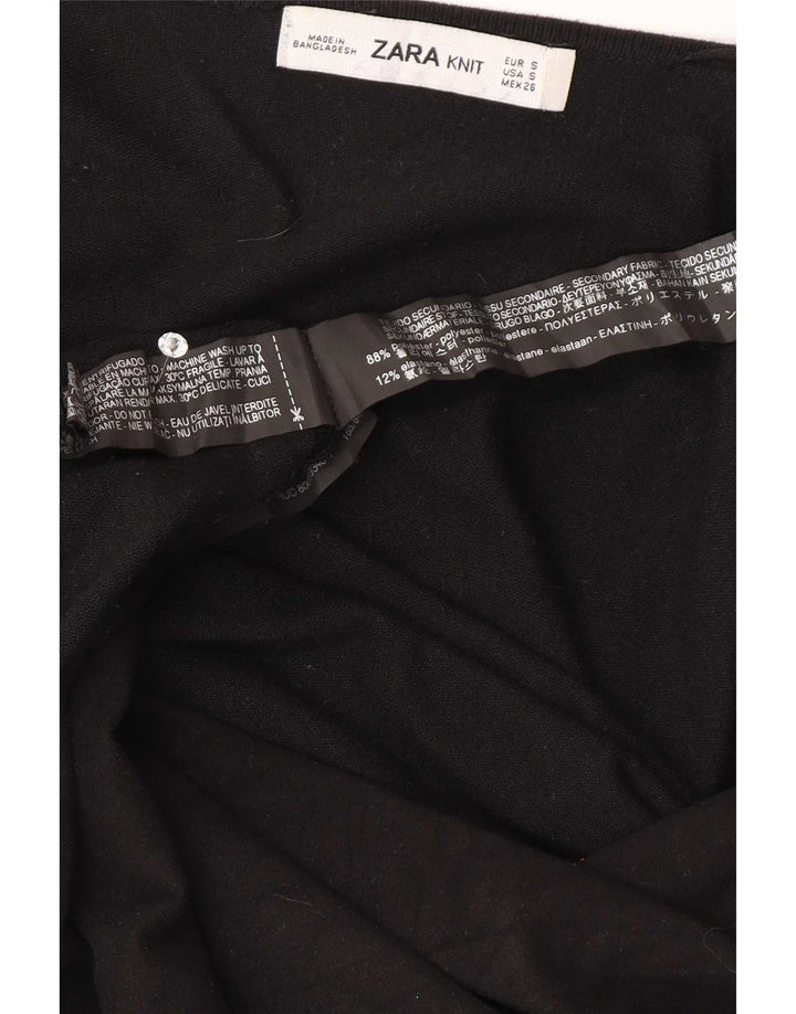 Zara Pull Cardigan Ouvert pour Homme UK 10 Petite Viscose Noire