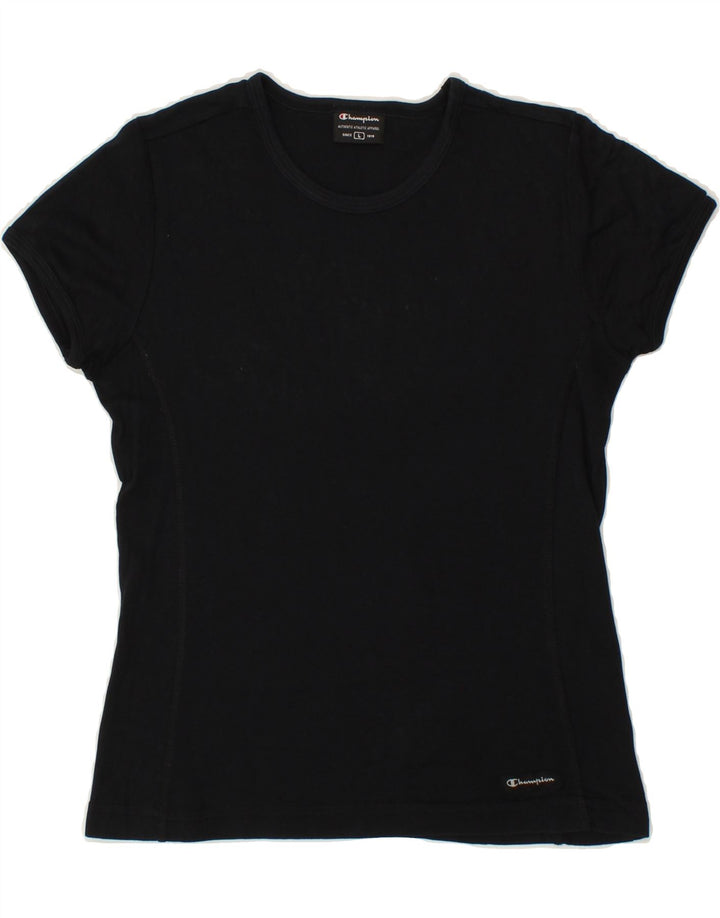 CHAMPION Womens T-Shirt Top UK 14 Large Black Vintage Champion and Second-Hand Champion from Messina Hembry 