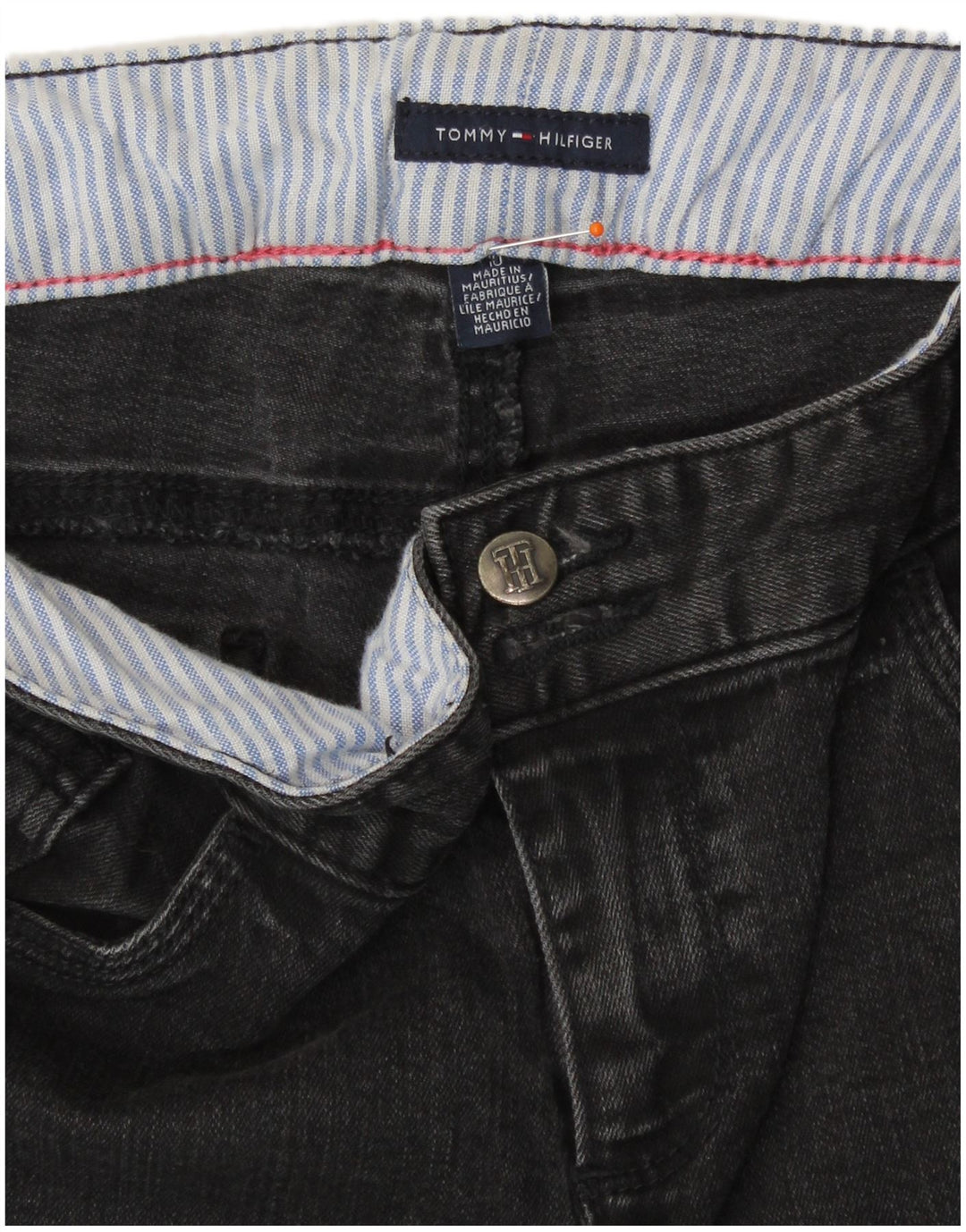 Tommy Hilfiger Jean bootcut pour femme US 10 Large W32 L30 Coton gris