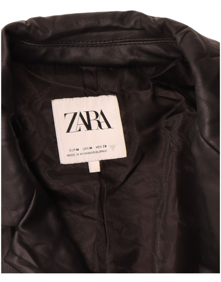 Zara Veste blazer surdimensionnée à 1 bouton pour femme UK 14 Noir moyen