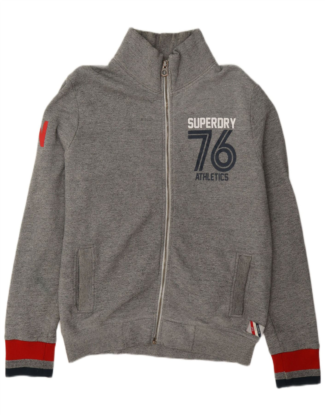 Superdry Veste de survêtement graphique pour homme 2XL Gris Colorblock Coton